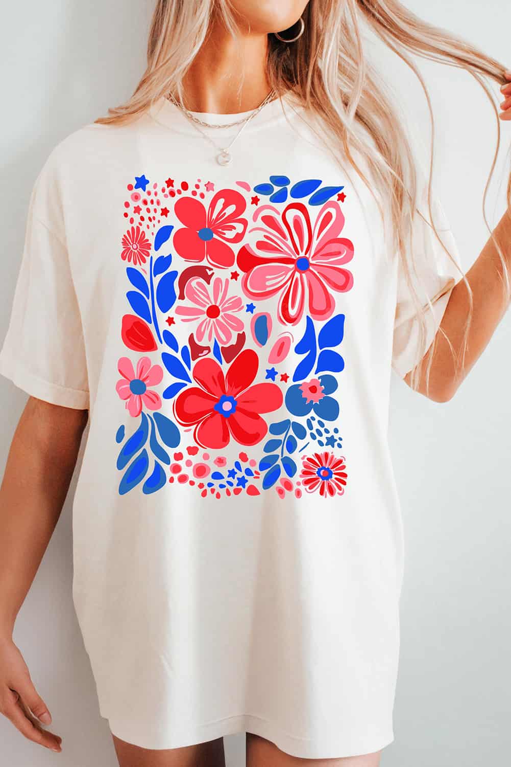 Women’s Oversized Floral Graphic Tee for Summer & Casual Days